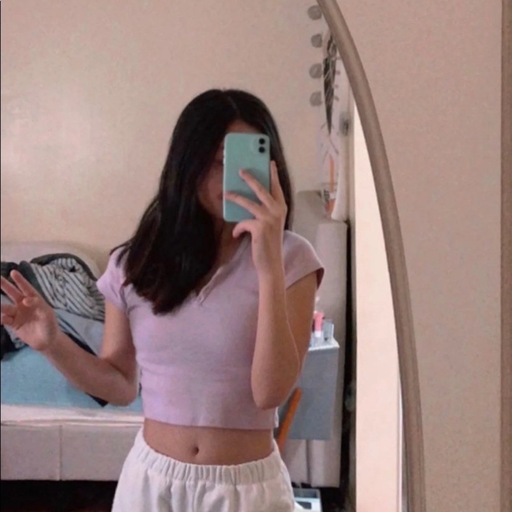 brandy melville purple ashlyn with buttons top!